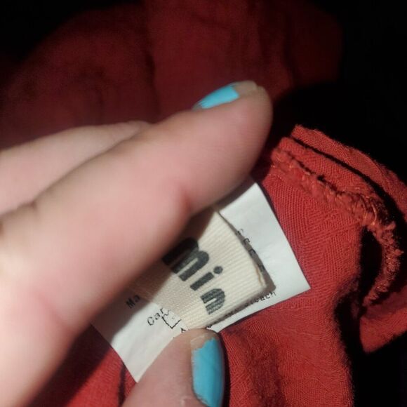 MINIBEE 2XL Linen/Cotton Blend Orange/Red Pullover Organic Natural Plus Size - Picture 9 of 13